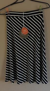 Yala bamboo viscose striped Black And White skirt XS